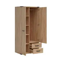 Armario de dos puertas Lara 90 cm con cajones fresno belarus
