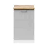 Armario bajo de cocina Junona Line 50 cm derecho gris claro brillo con encimera