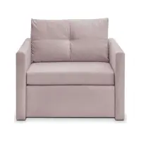 Sofá individual Bunio convertible con arcón rosa