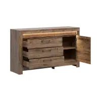 Cómoda Torin 157 cm con puertas y 3 cajones roble ribbeck marrón