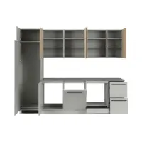 Conjunto de cocina Milino Medium A 285 cm gris/roble con encimera
