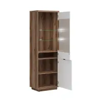 Vitrina Forn 64 cm con 2 puertas roble delano oscuro/blanco brillo