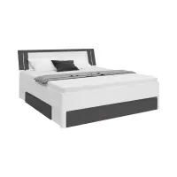 Ліжко Saturn 180x200 з 3 шухлядами білий/графіт