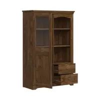 Vitrina Patras 103 cm con puertas y 2 cajones roble april