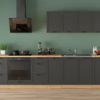 Кухонний гарнітур Junona Line 300 см графітовий