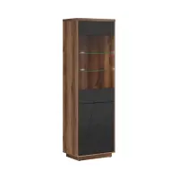 Vitrina Forn 64 cm con 2 puertas roble delano oscuro/negro mate