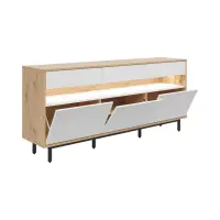 Cómoda Gap 190 cm con 3 puertas y cajones roble artisan/blanco