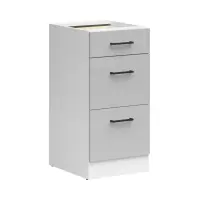 Armario de cocina inferior Junona Line 40 cm con cajones gris claro brillo