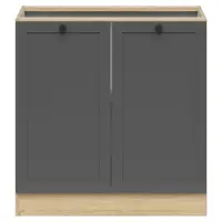 Armario de cocina inferior Junona Line 80 cm con 2 puertas roble bernstein/grafito