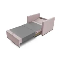 Sofá individual Bunio convertible con arcón rosa