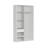 Armario corredero Flex 120 cm con espejo blanco