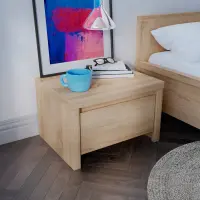 Mesita de noche Kaspian 51 cm con cajón roble sonoma