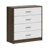 Cómoda Nepo Plus 80 cm con 4 cajones roble noble/blanco