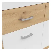 Armario de cuatro puertas Brando-4 181 cm con cajones roble artisan/blanco