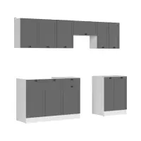 Кухонный гарнитур Junona Line 240 см графит без столешницы