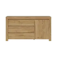 Cómoda Holten 156 cm con armario y 3 cajones roble waterford