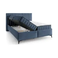 Cama continental Joy 160x200 con contenedores azul