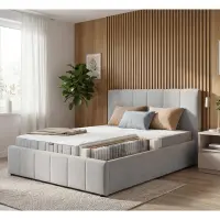 Cama tapizada Lones 160x200 gris