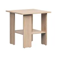 Mesa cuadrada Nepo Plus 55 cm con estante roble sonoma