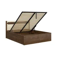 Cama Ruso 140x200 con contenedor y somier roble april