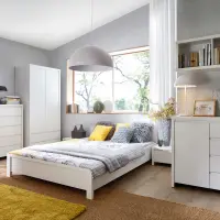 Estantería Kaspian 90 cm con 2 puertas y 2 cajones blanca