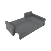 Sofá rinconera universal Przemek IV con función de cama y contenedores gris