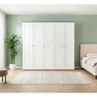 Armario de cinco puertas Stockholm 243 cm pino andersen blanco