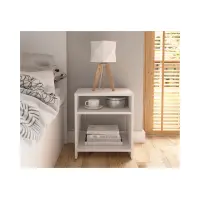Mesita de noche Neno 40 cm con estante blanca
