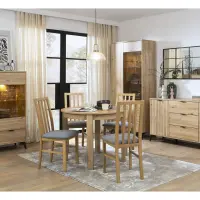 Cómoda Lamea 150 cm con 2 puertas y 3 cajones roble artisan