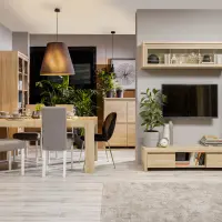 Armario colgante Kaspian 143 cm abierto roble sonoma