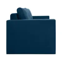 Sofá de dos plazas Bunio III convertible con arcón azul
