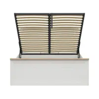 Łóżko Loksa B 160x200 ze stelażem i pojemnikiem sosna andersen biała