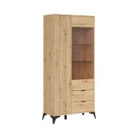 Vitrina alta Lamea 90 cm con 2 puertas y 2 cajones roble artisan