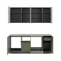 Conjunto de cocina Milino Small 210 cm verde con encimera