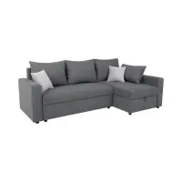 Sofá rinconera universal Przemek IV con función de cama y contenedores gris