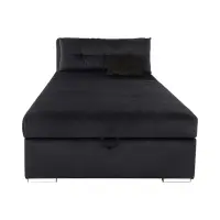 Sofá cama Rico con arcón y respaldo ajustable negro