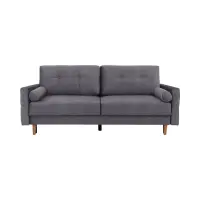 Sofá de tres plazas Torent convertible de terciopelo gris