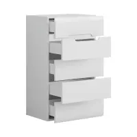 Komoda Azteca Trio 60 cm z 5 szufladami biały połysk