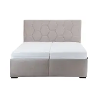 Cama tapizada Bora 160x200 con contenedores y somieres taupe