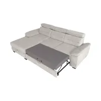 Sofá rinconera izquierda Aguda convertible con arcón beige