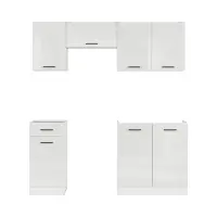 Кухонный комплект Junona Line 180 см меловой глянец без столешницы