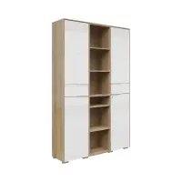 Estantería Nevada A 122 cm con 2 puertas y estantes roble riviera