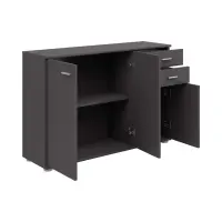 Cómoda Noeda 106 cm con 3 puertas y 2 cajones grafito