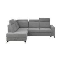 Sofá rinconera izquierdo Amado convertible con arcón gris