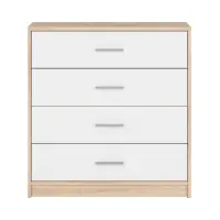 Комод Nepo Plus 80 см с 4 ящиками дуб сонома/белый