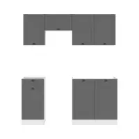 Conjunto de cocina Junona Line 170 cm grafito sin encimera