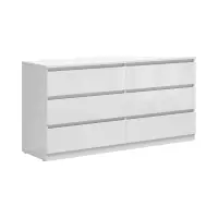 Cómoda Tetrix 150 cm con 6 cajones blanco brillo