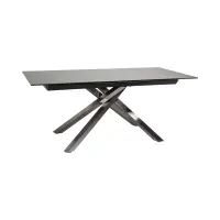 Стіл розкладний 180-240/90 темно-сірий з порцеляновою стільницею