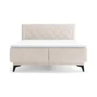 Cama continental Zalea 160x200 con arcón beige