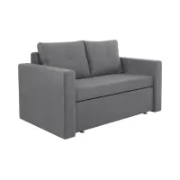 Sofá de dos plazas Bunio III convertible con arcón gris